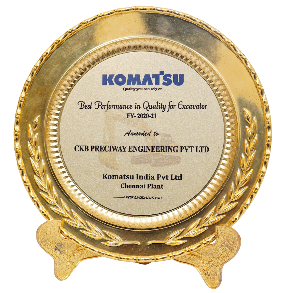 Best Performance in Quality for Excavator award